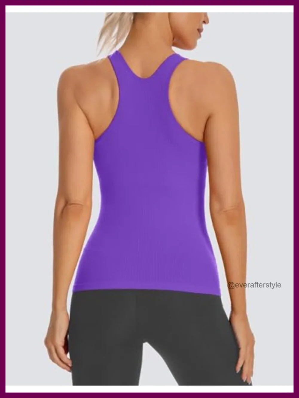 Seamless Ribbed Racerback Tank Top with Built in Removable Bra